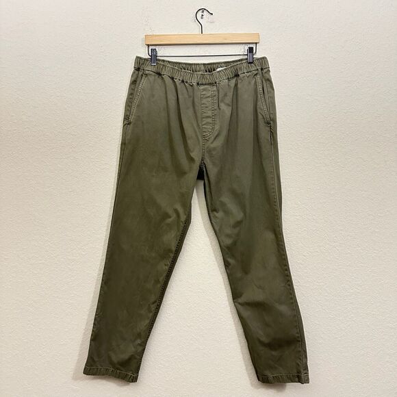 OUTERKNOWN Mens Paz Drawstring Waist Khaki Pants in Sage Green - Picture 1 of 13